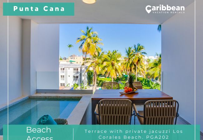  in Bávaro - Gorgeous Terrace with private picuzzi Los Corales Beach
